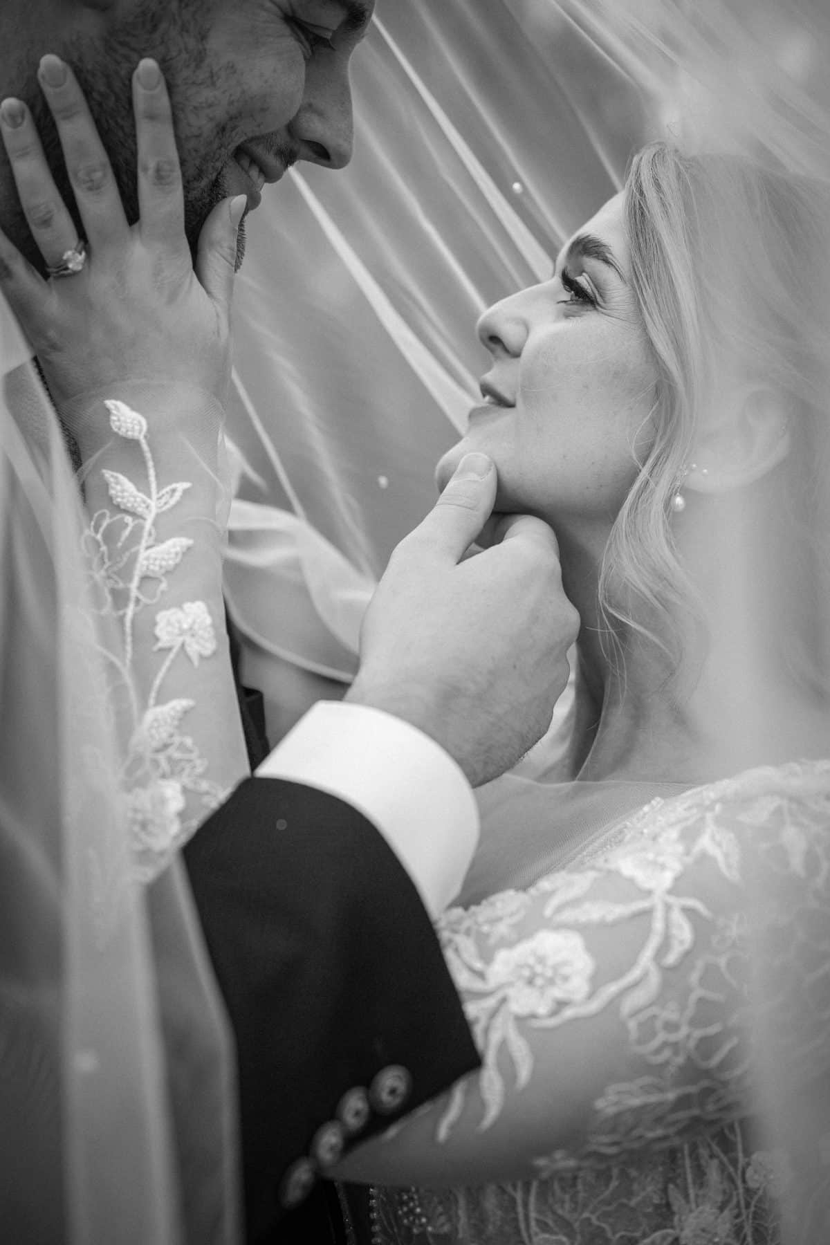 Silchester Farm wedding under veil