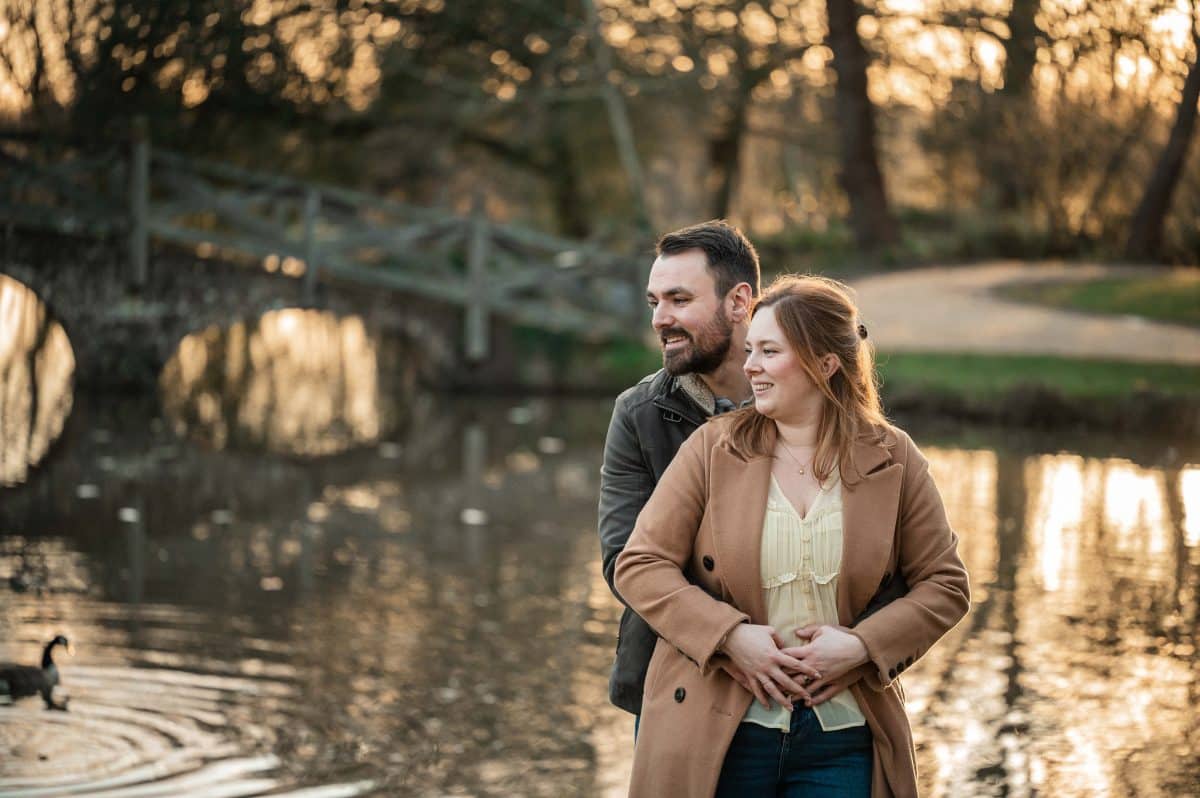 An early spring pre-wedding photo shoot in Staunton Country Park in Hampshire. Dogs are welcome to come on engagement shoots