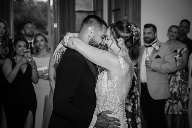Bride and groom first dance at Orange Grove Hotel, a Hampshire wedding venue