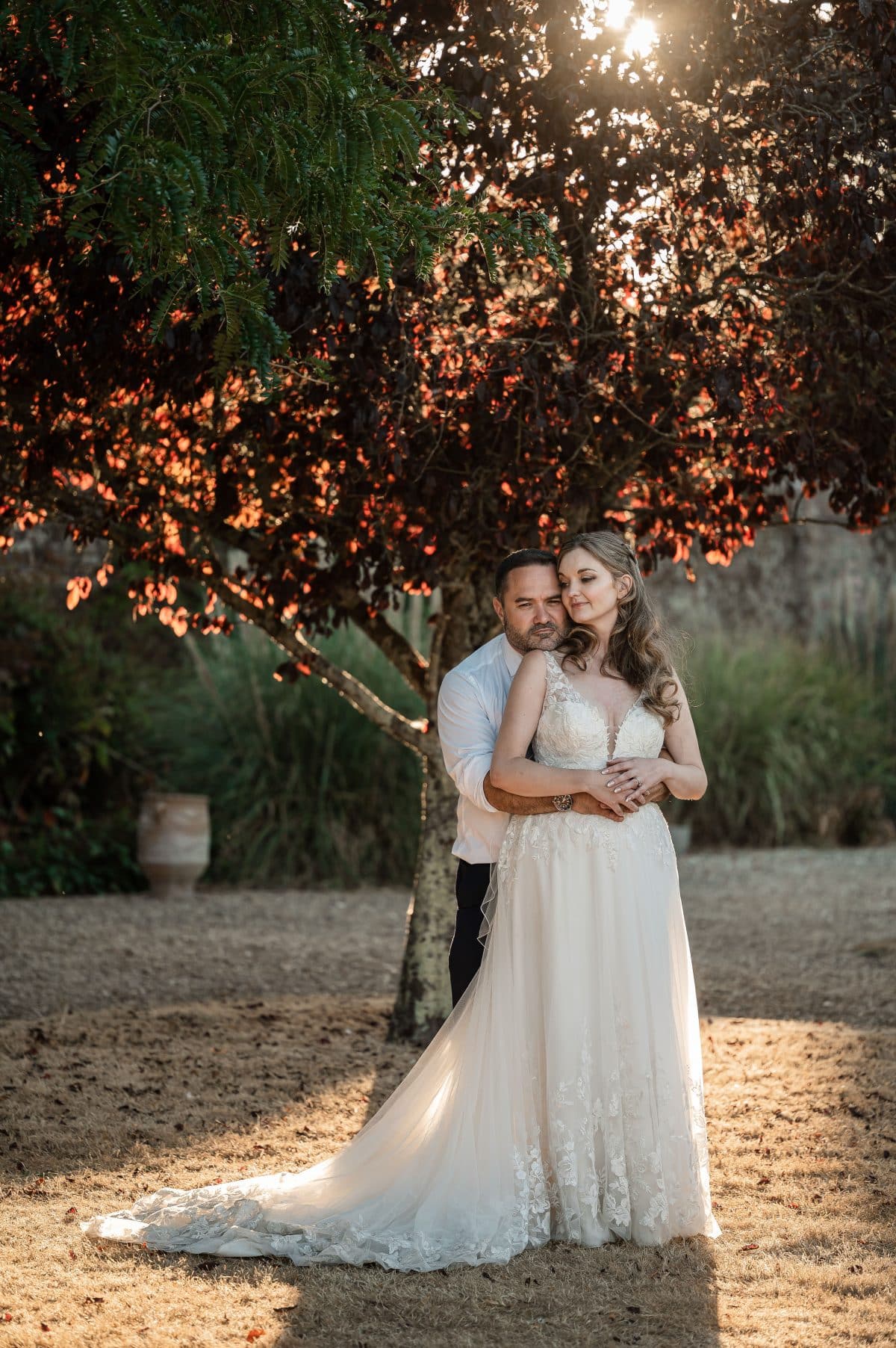 Romantic couple photo at The Orangery Suite, Wimborne Dorset wedding photographer, golden hour wedding photo