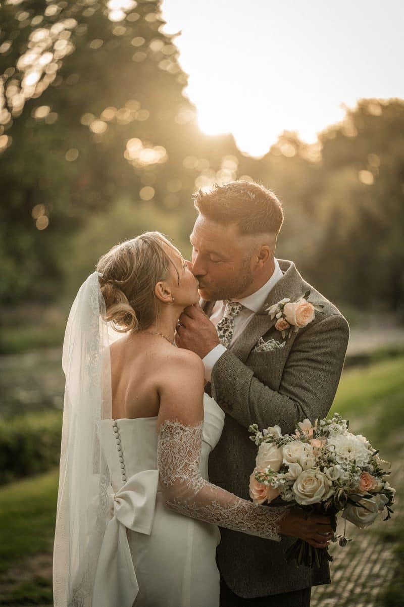 Golden hour couple photo at Avington Estate in Winchester, Hampshire Wedding Photographer